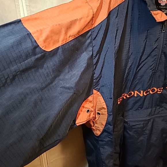 Denver Broncos Half Zip Pullover Windbreaker Jacket X-Large Vintage 1990's - Picture 3 of 7